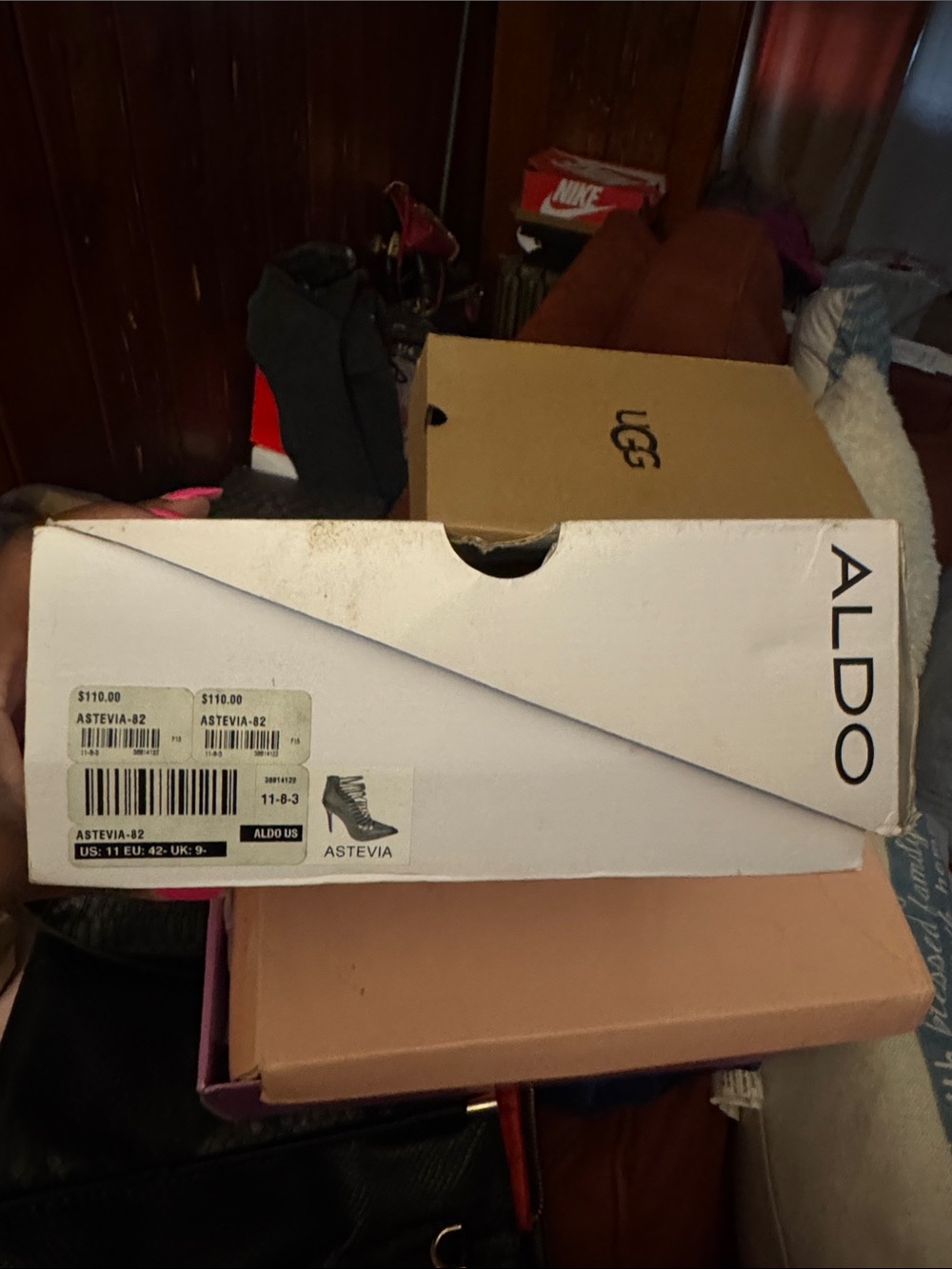 ALDO White Astevia Shoe Box with Black Logo